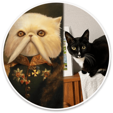 A pet photo uploaded to place a royal pet portrait order